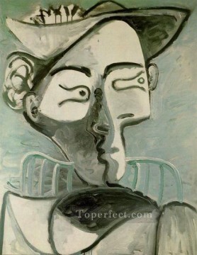  cubist - Woman Sitting in Hat 1962 cubist Pablo Picasso